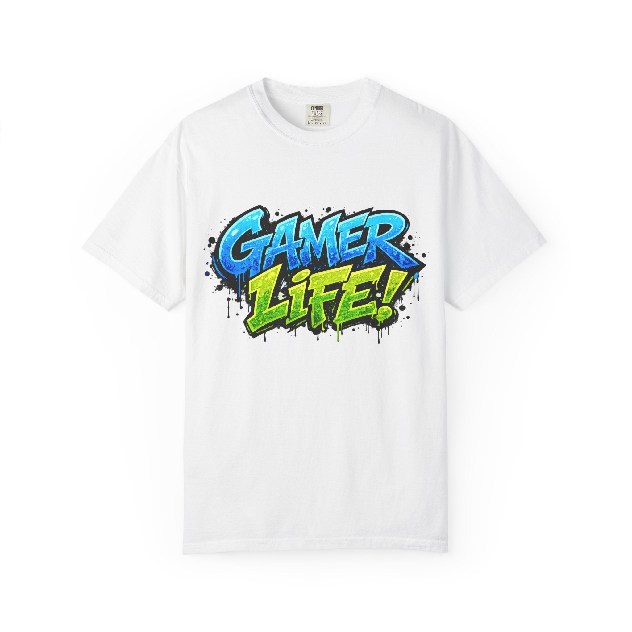 Gamer Life T-Shirt — Graphic Gaming Tee with Bold Graffiti Design