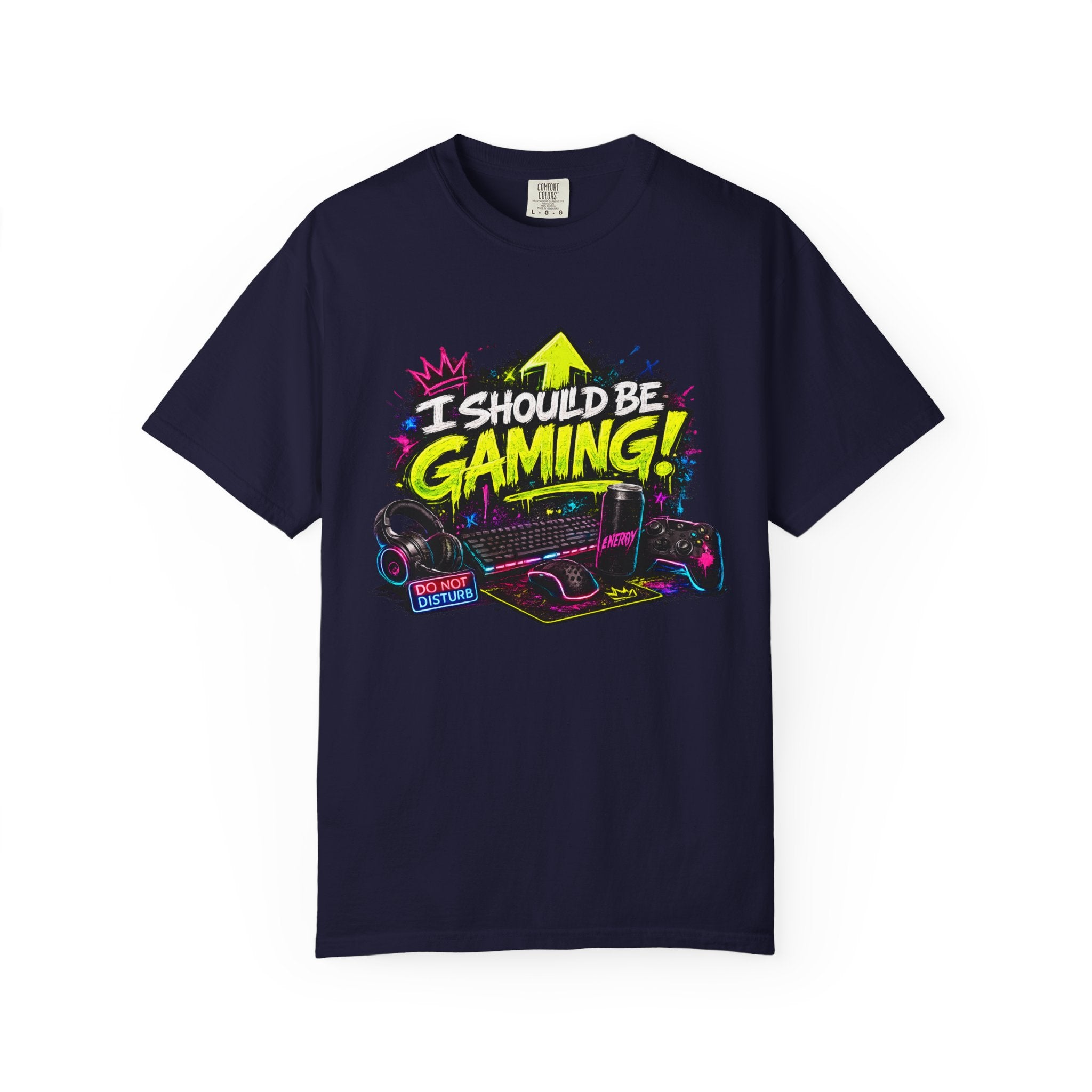 I Should Be Gaming T-Shirt — Neon Retro Gamer Tee