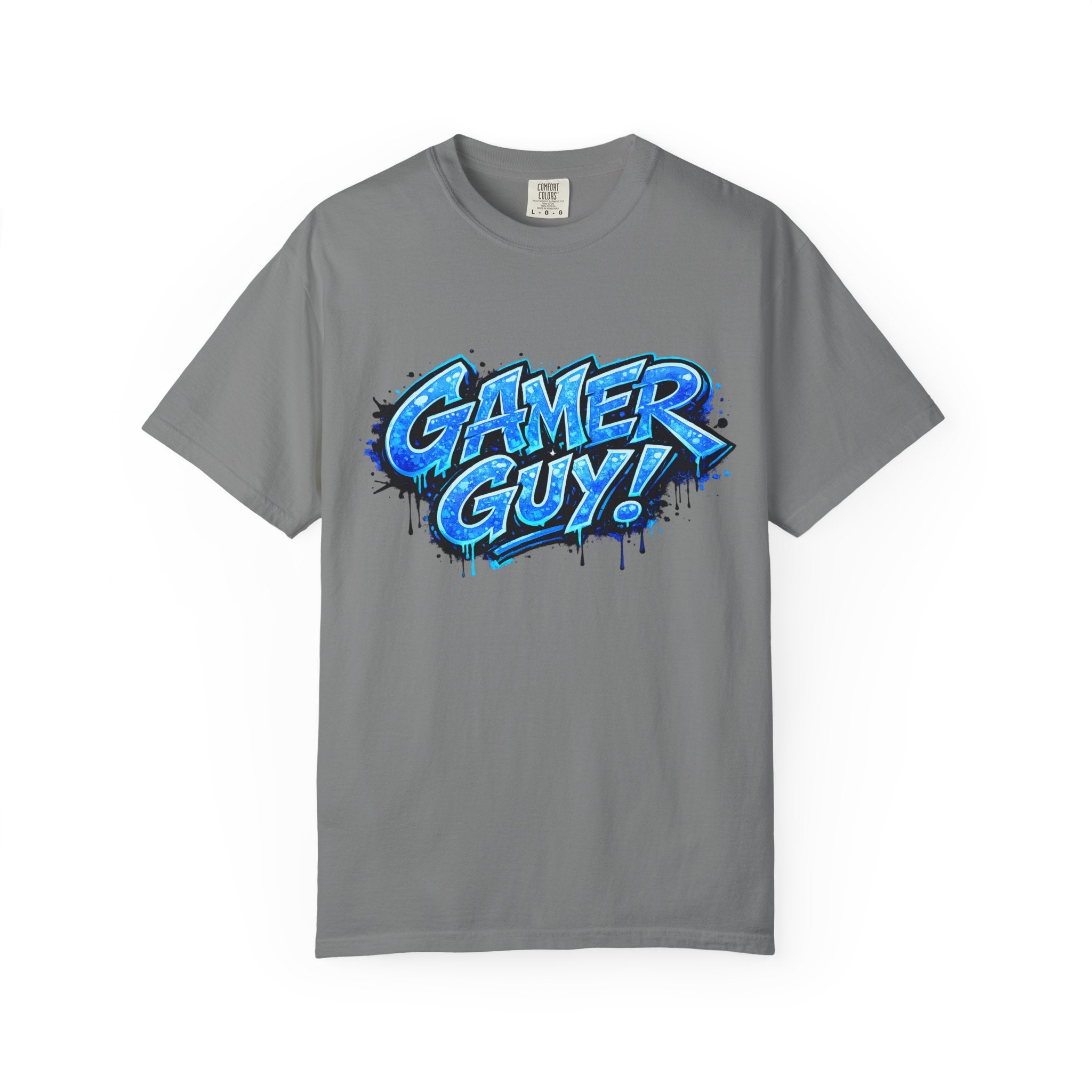 Gamer Guy T-Shirt — Blue Graffiti Gaming Tee for Men & Teens