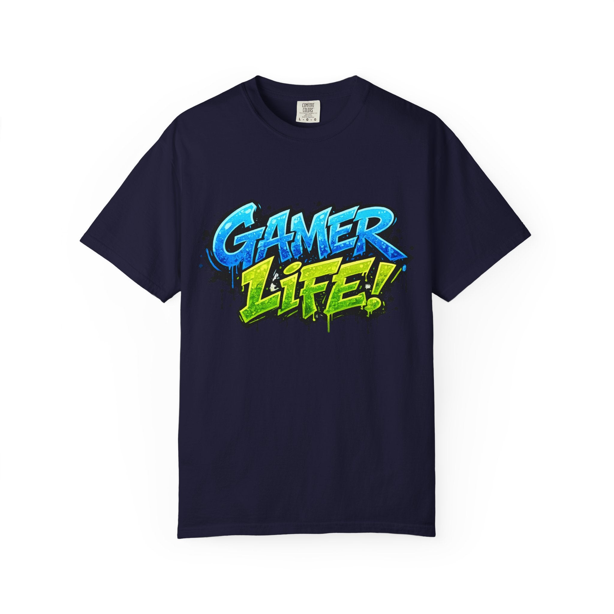 Gamer Life T-Shirt — Graphic Gaming Tee with Bold Graffiti Design
