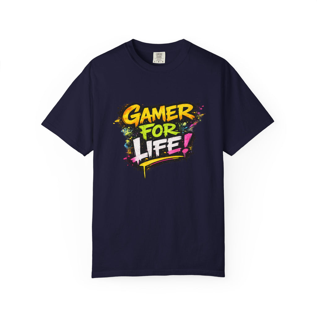 Gamer For Life T-Shirt — Bold Neon Gaming Tee