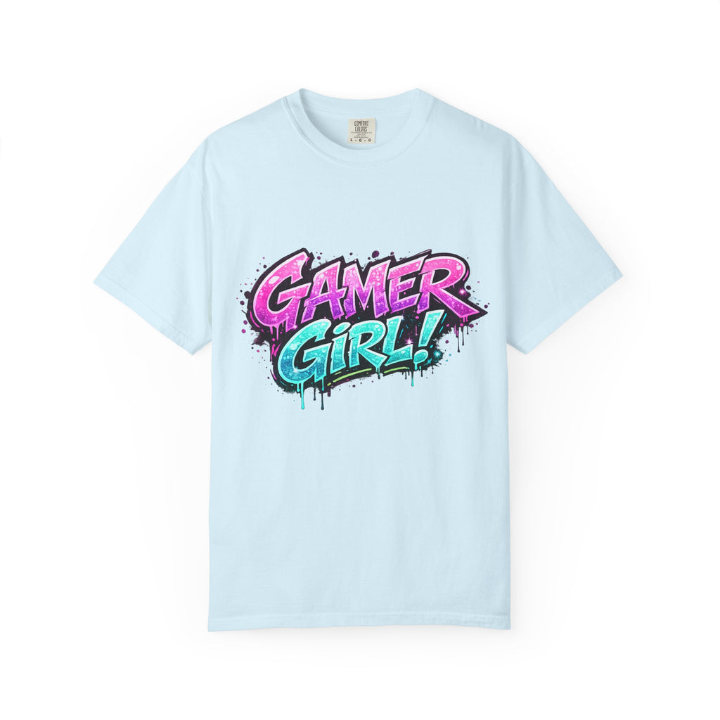 Gamer Girl T-Shirt — Retro Neon Graphic Tee for Female Gamers