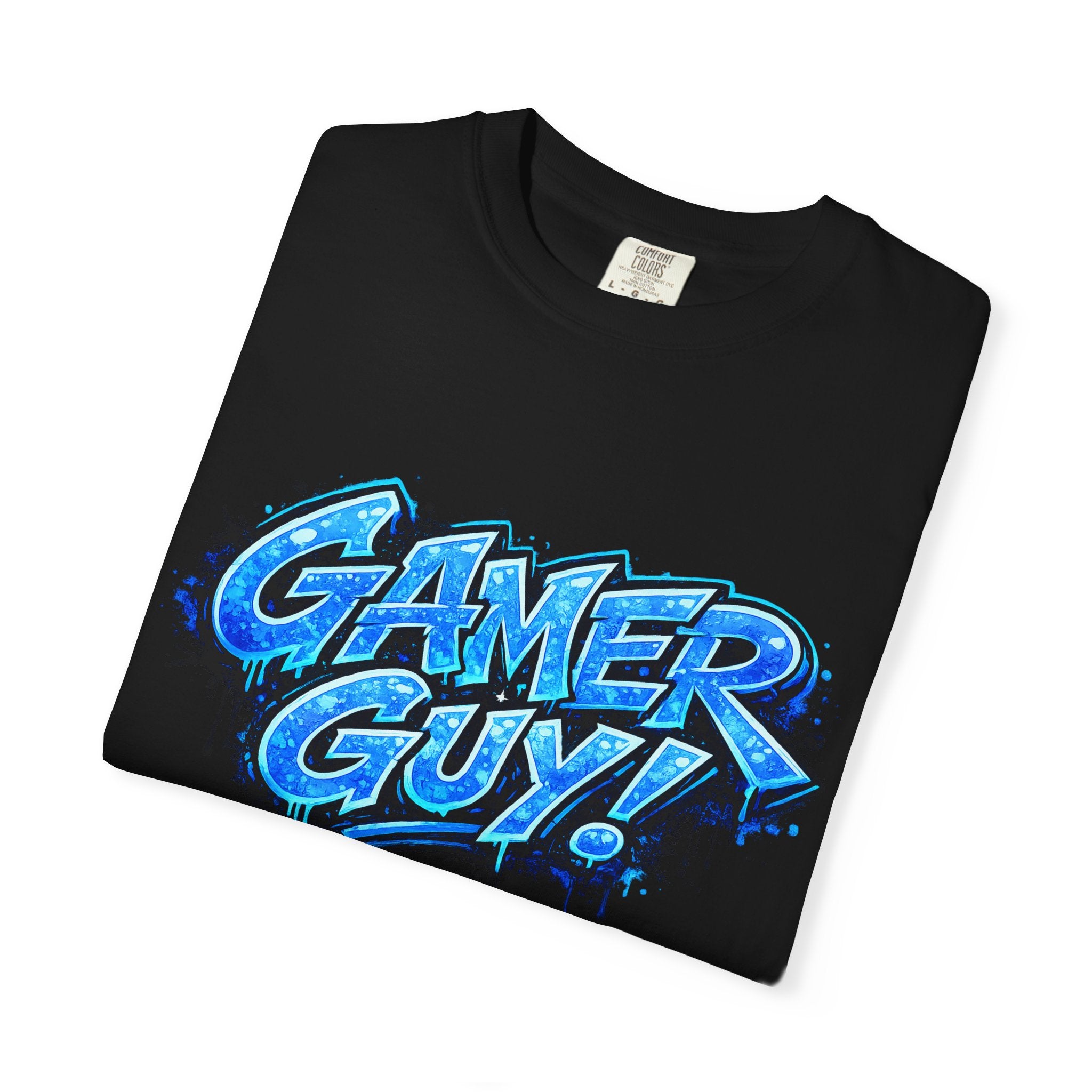 Gamer Guy T-Shirt — Blue Graffiti Gaming Tee for Men & Teens