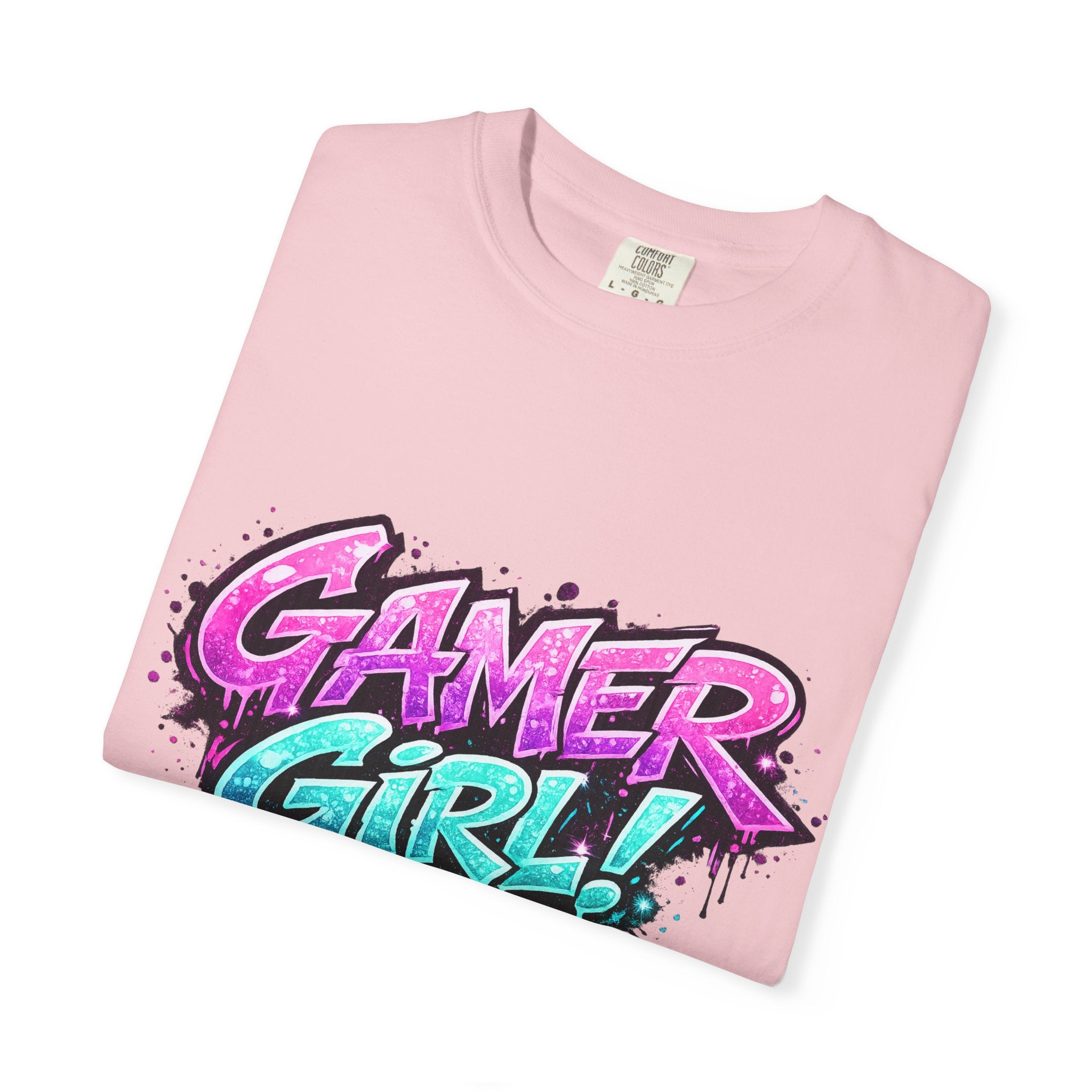 Gamer Girl T-Shirt — Retro Neon Graphic Tee for Female Gamers