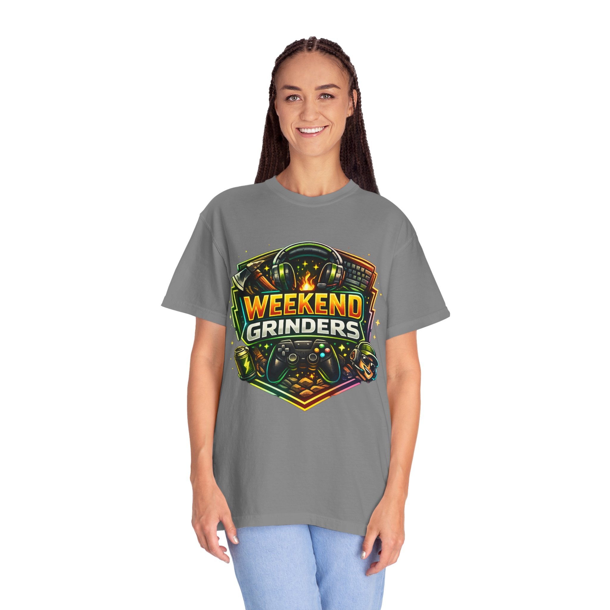 Weekend Grinders T-Shirt — Retro Gaming Controller Gamer Tee