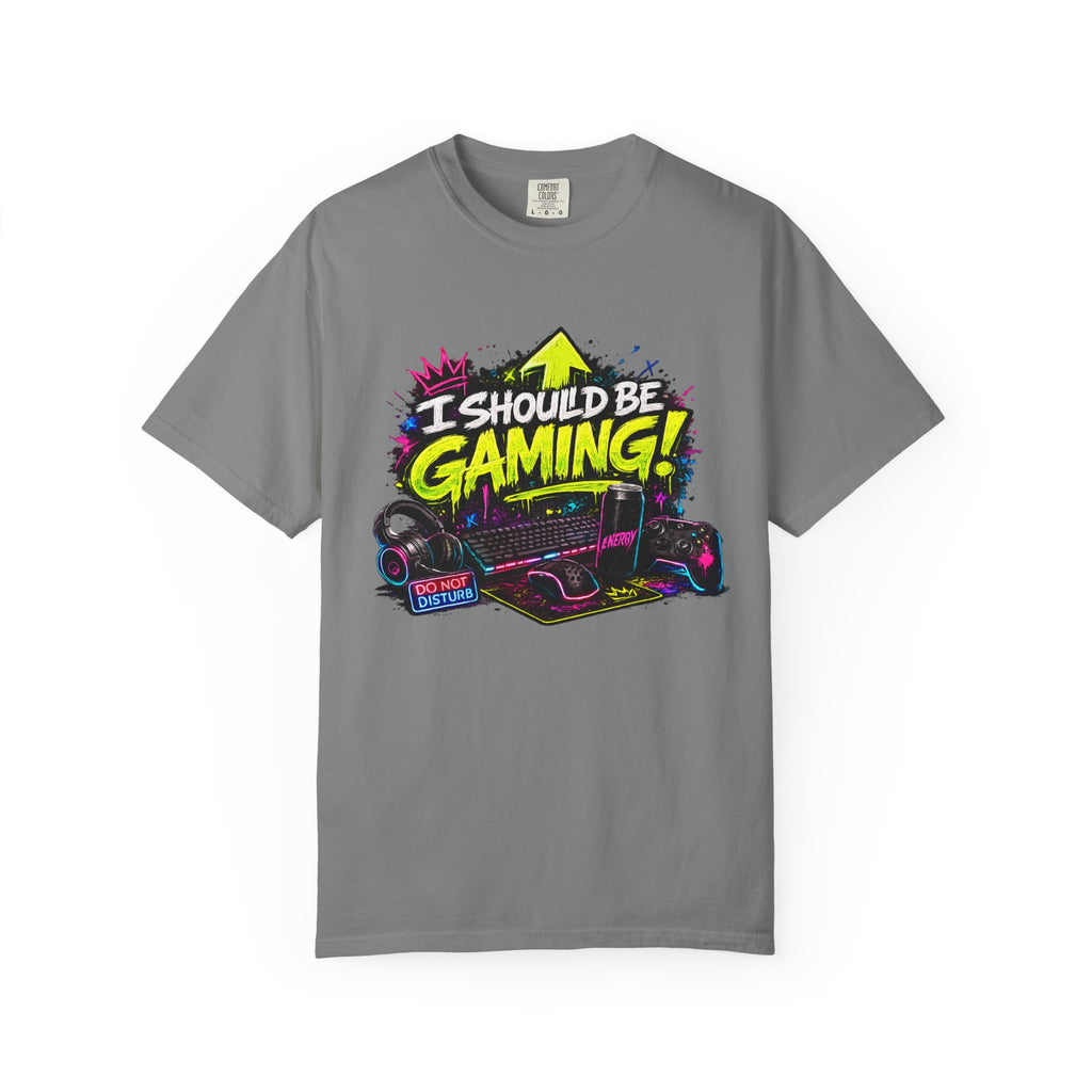 I Should Be Gaming T-Shirt — Neon Retro Gamer Tee