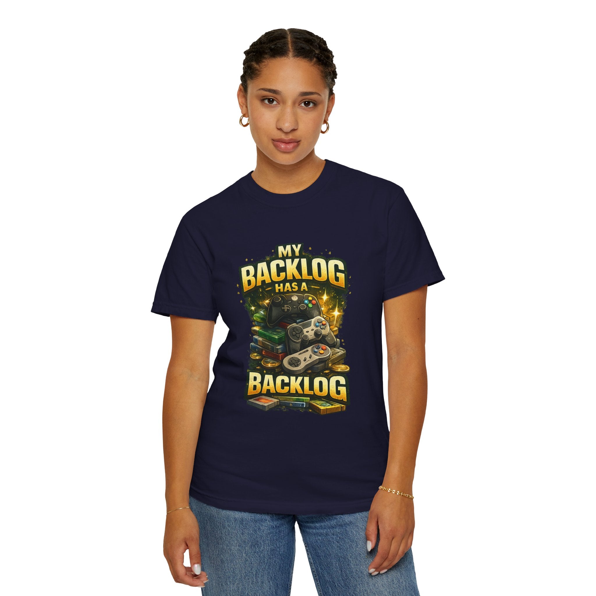 T-Shirt — “My Backlog Has a Backlog” Gamer Graphic Tee