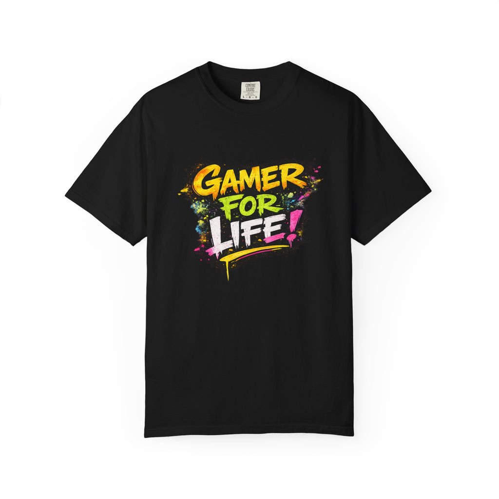 Gamer For Life T-Shirt — Bold Neon Gaming Tee