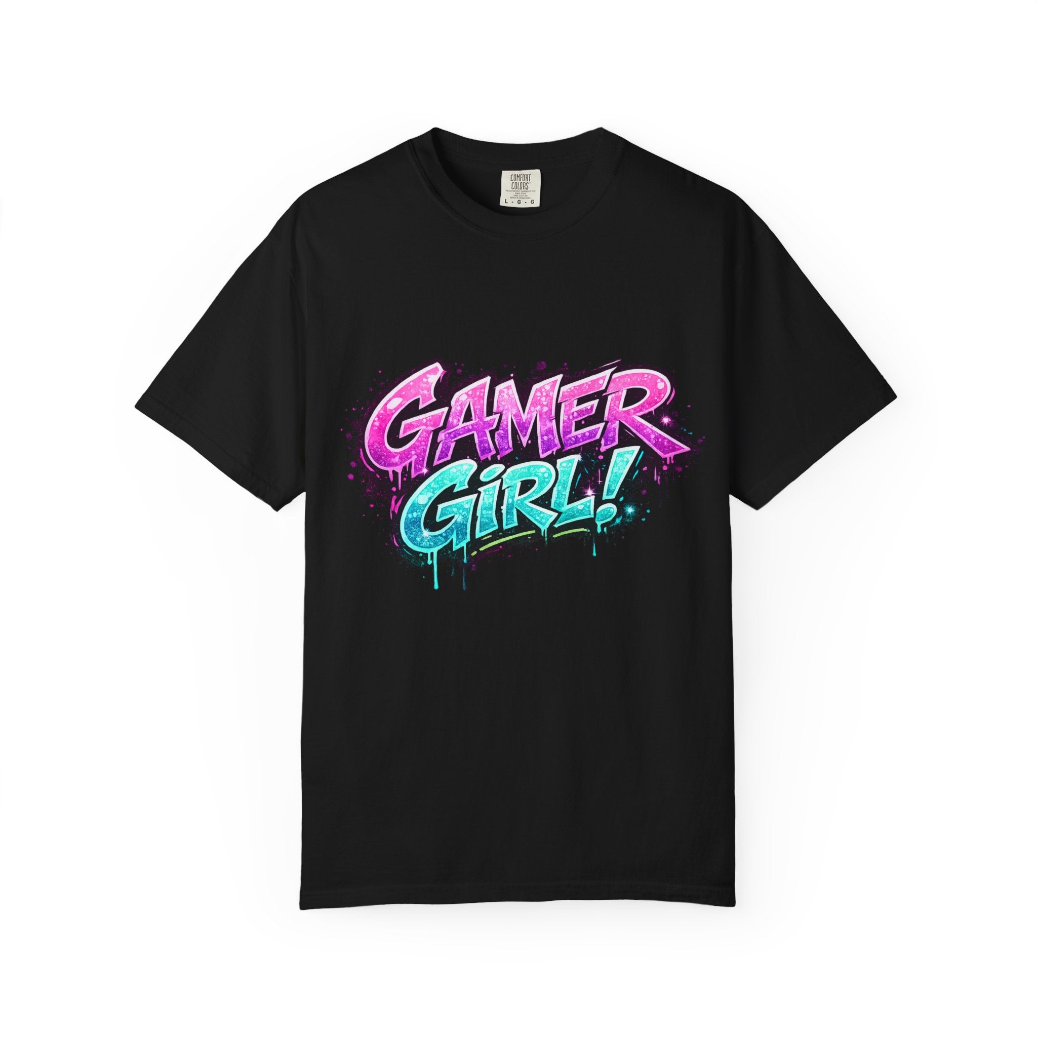 Gamer Girl T-Shirt — Retro Neon Graphic Tee for Female Gamers
