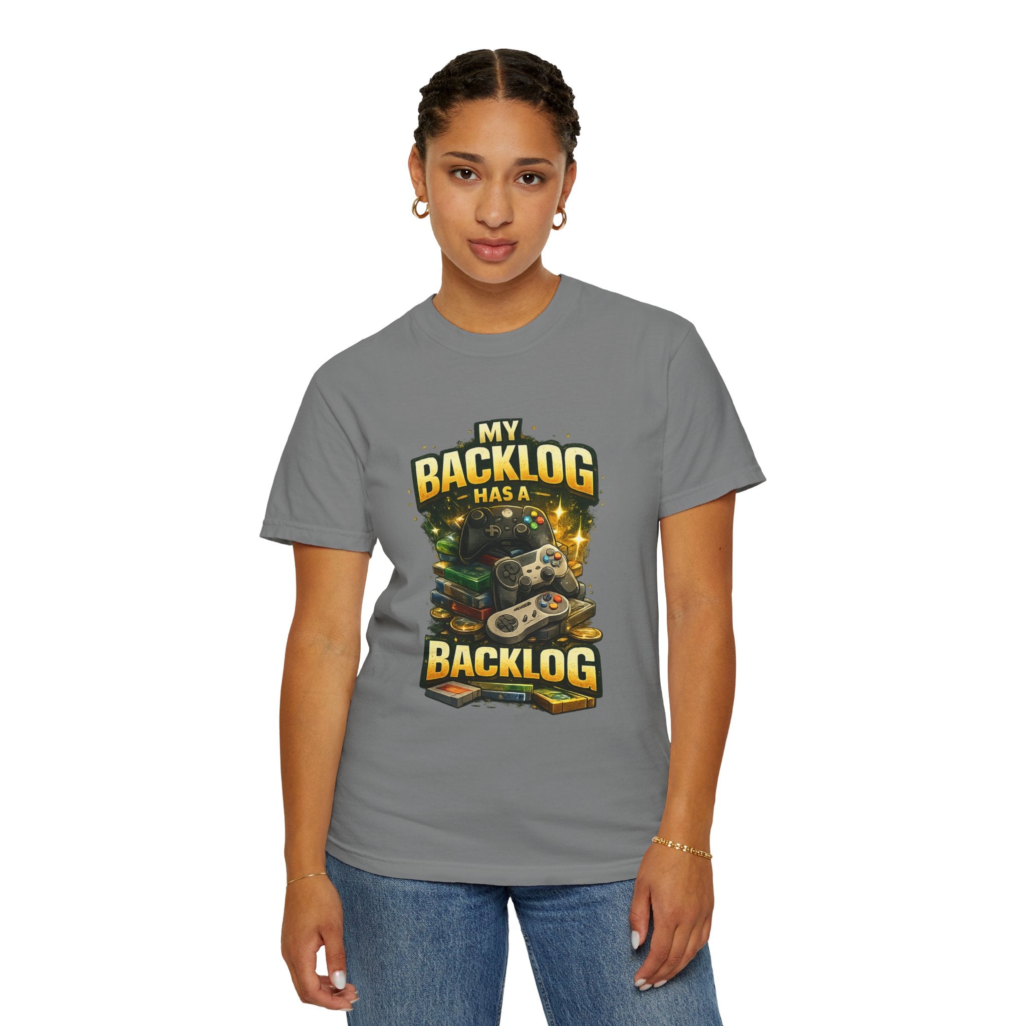 T-Shirt — “My Backlog Has a Backlog” Gamer Graphic Tee