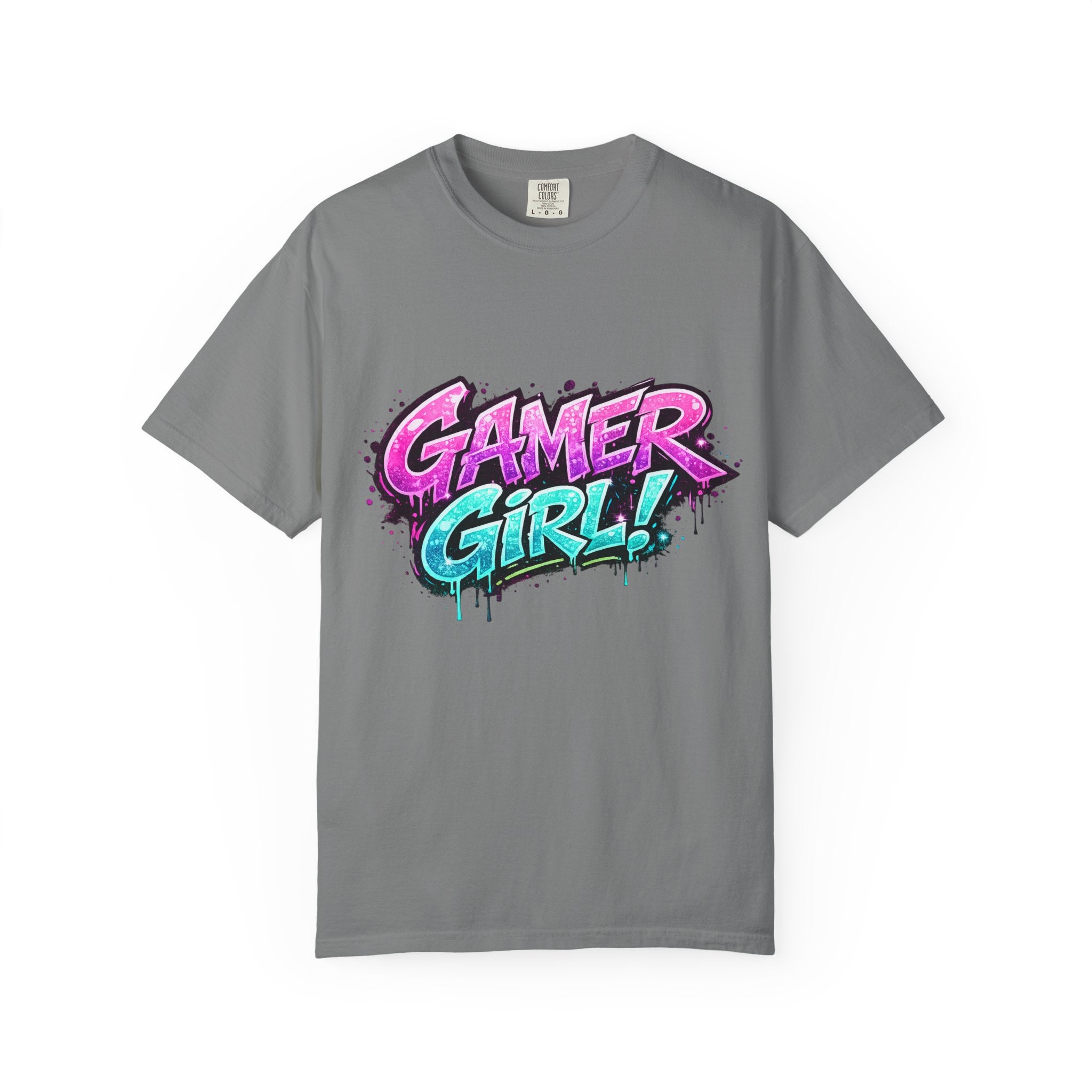 Gamer Girl T-Shirt — Retro Neon Graphic Tee for Female Gamers