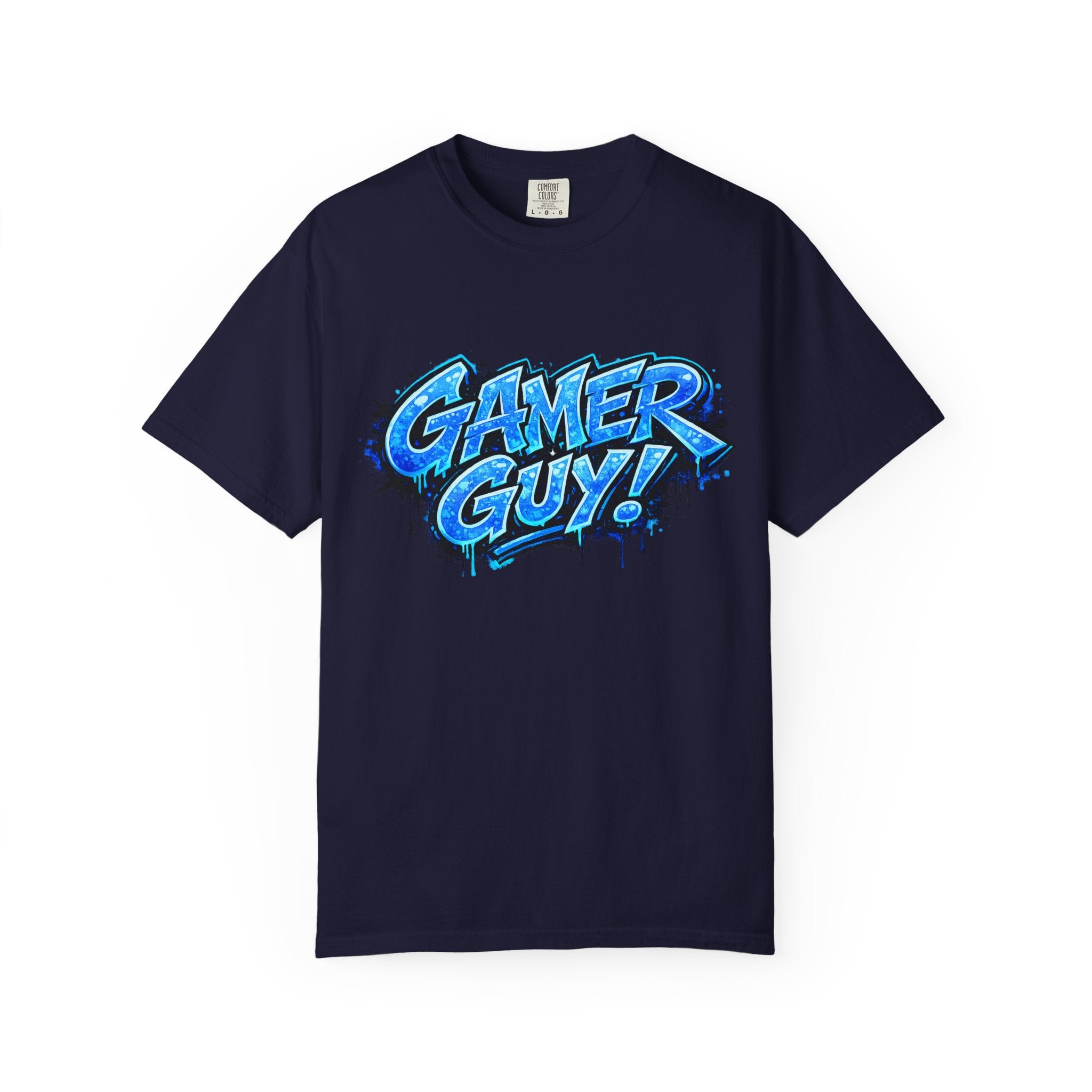 Gamer Guy T-Shirt — Blue Graffiti Gaming Tee for Men & Teens