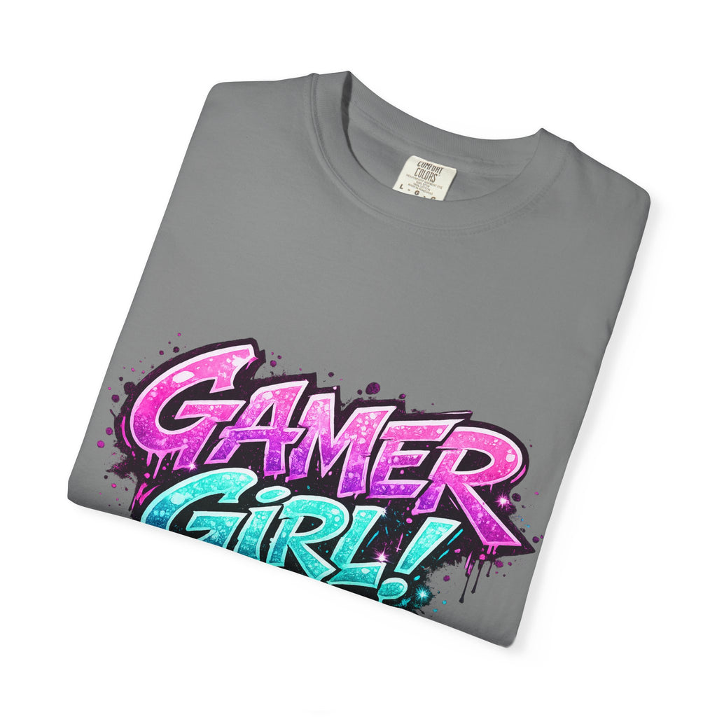 Gamer Girl T-Shirt — Retro Neon Graphic Tee for Female Gamers