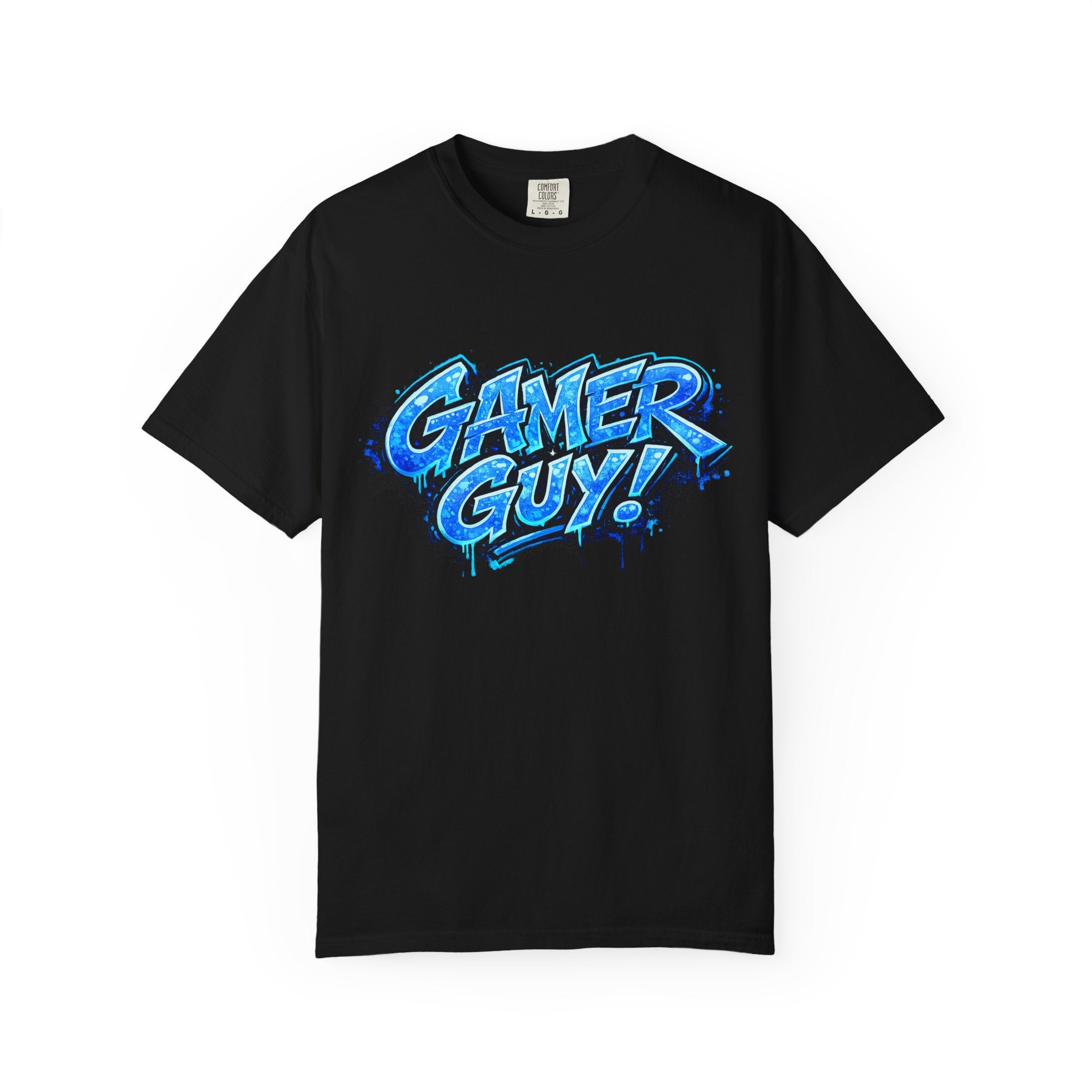 Gamer Guy T-Shirt — Blue Graffiti Gaming Tee for Men & Teens