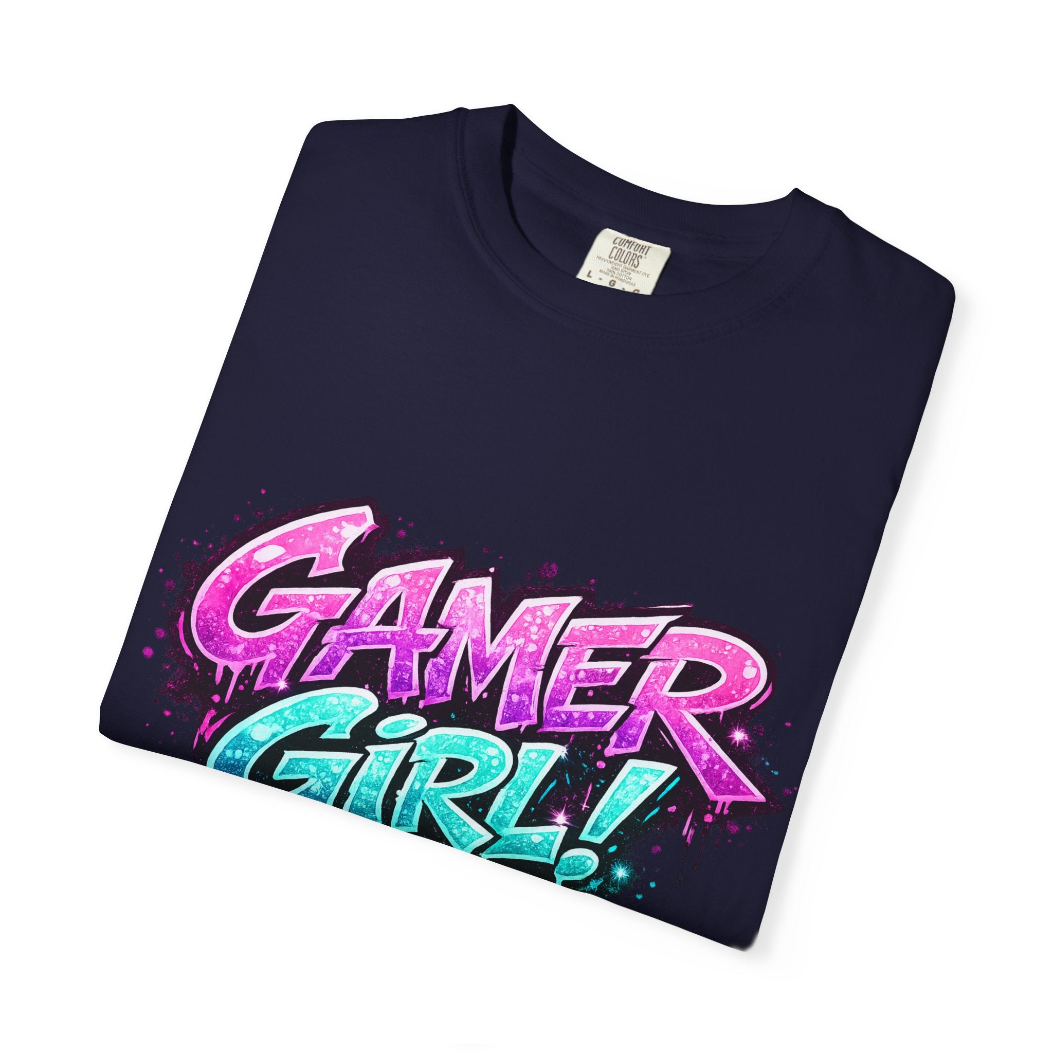 Gamer Girl T-Shirt — Retro Neon Graphic Tee for Female Gamers
