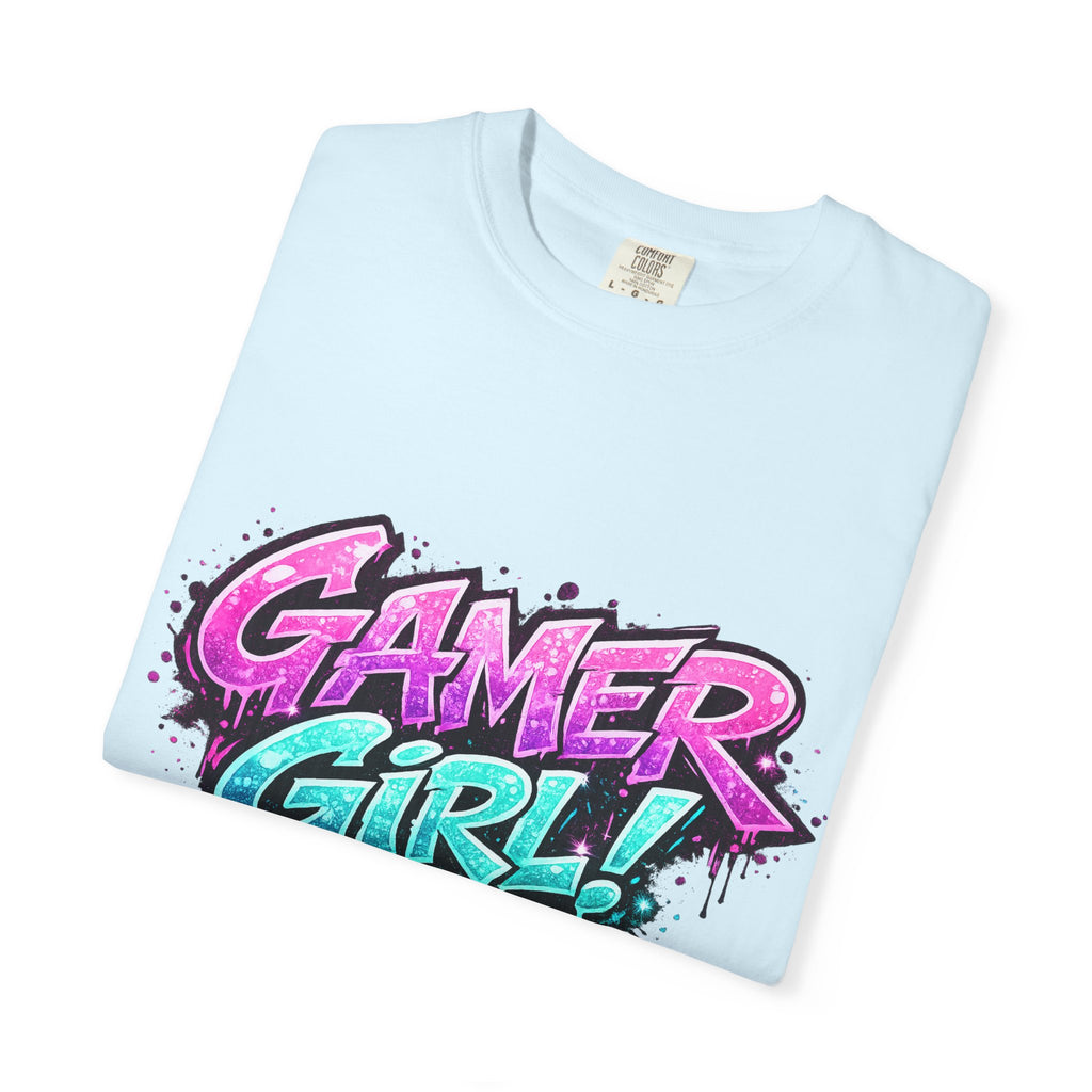 Gamer Girl T-Shirt — Retro Neon Graphic Tee for Female Gamers