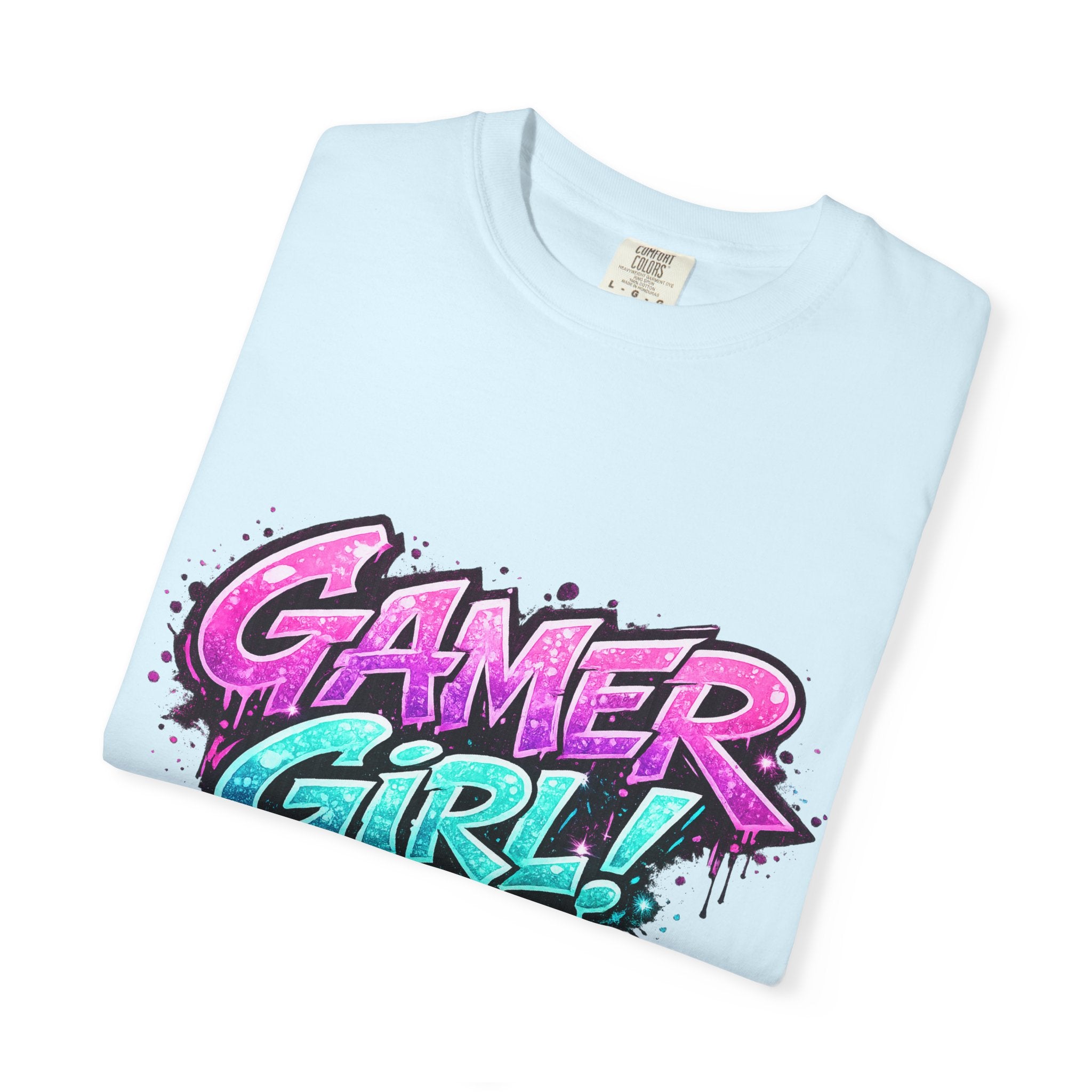 Gamer Girl T-Shirt — Retro Neon Graphic Tee for Female Gamers