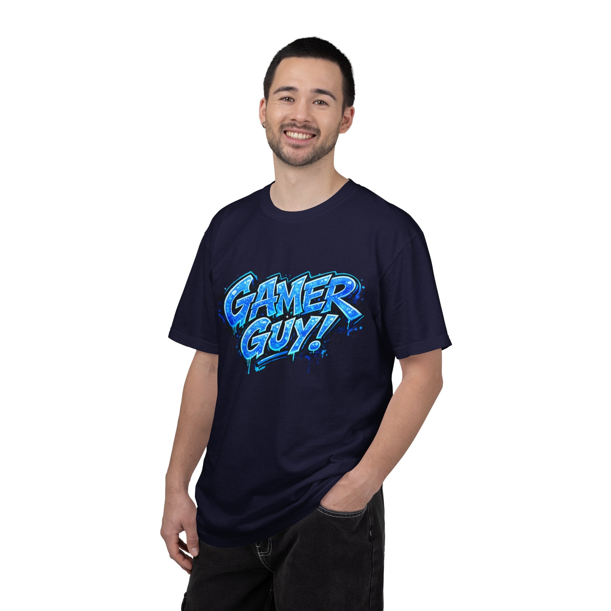 Gamer Guy T-Shirt — Blue Graffiti Gaming Tee for Men & Teens
