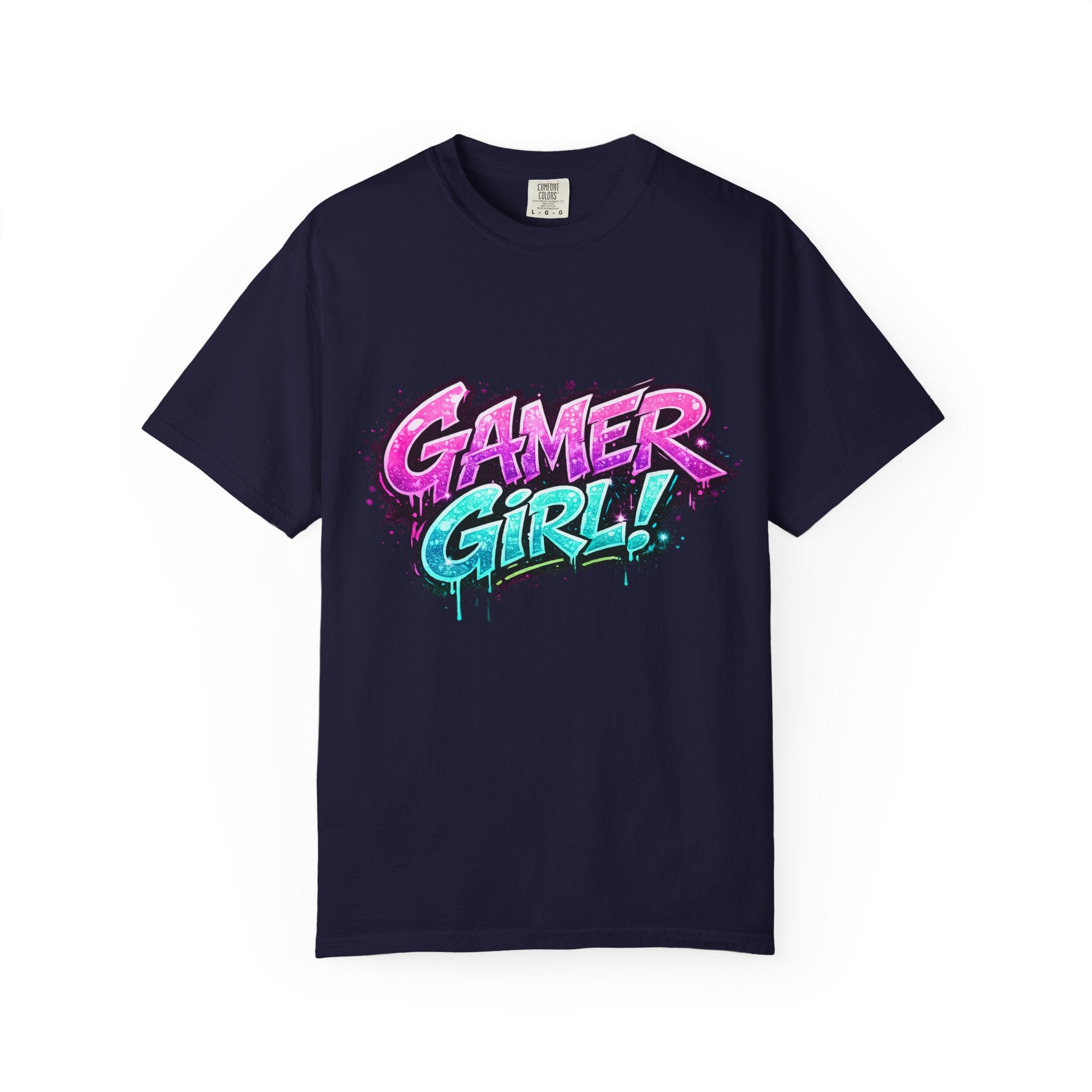 Gamer Girl T-Shirt — Retro Neon Graphic Tee for Female Gamers