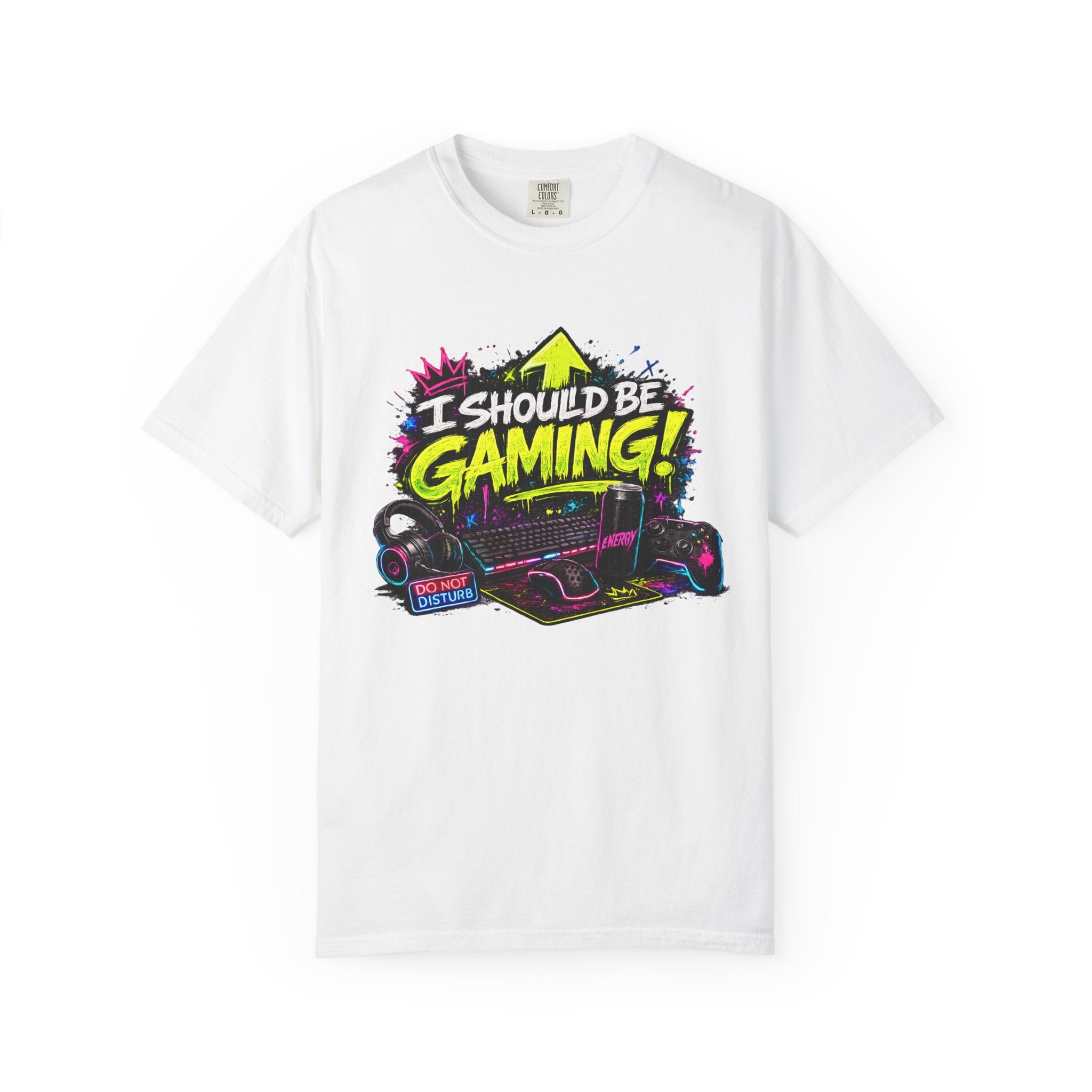 I Should Be Gaming T-Shirt — Neon Retro Gamer Tee