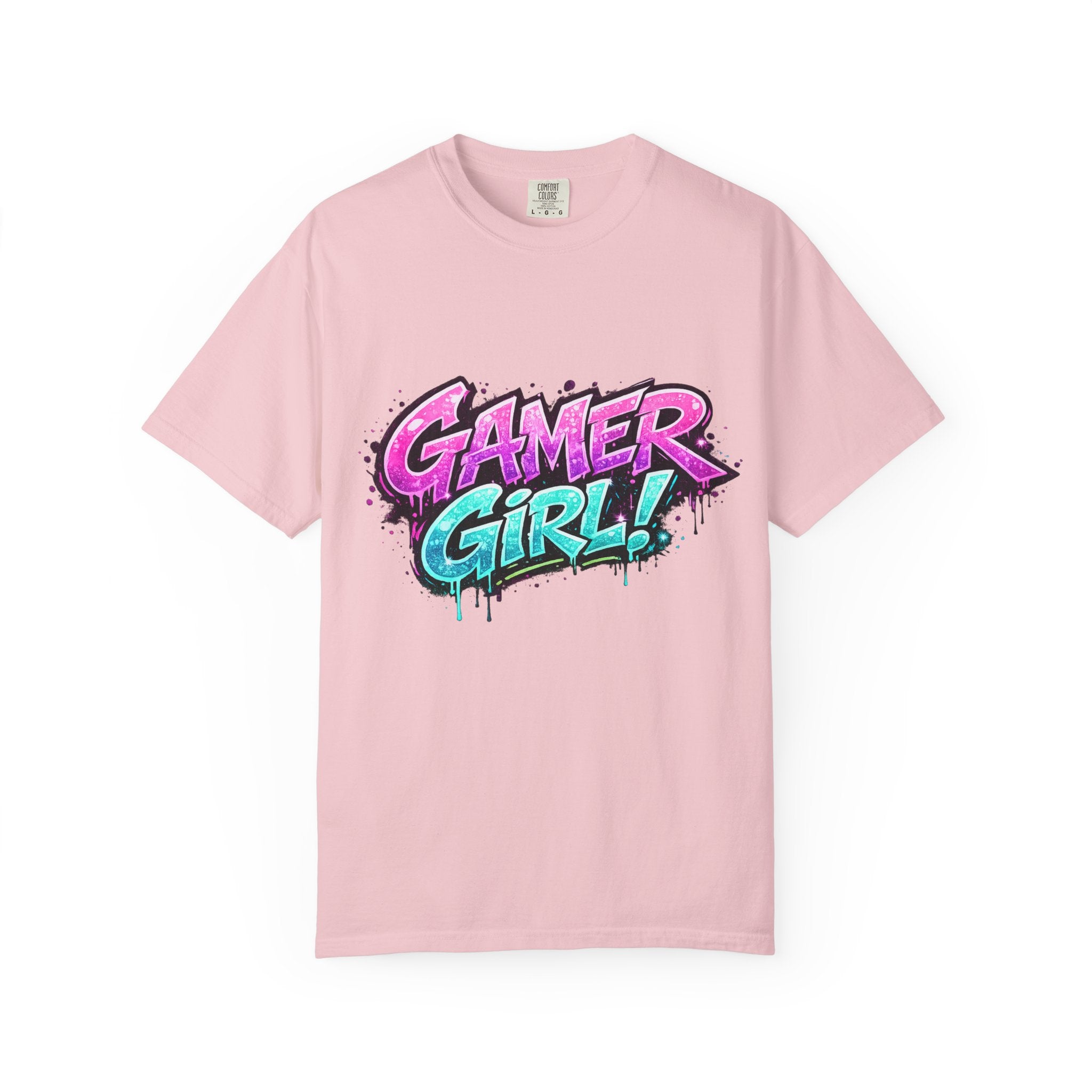 Gamer Girl T-Shirt — Retro Neon Graphic Tee for Female Gamers